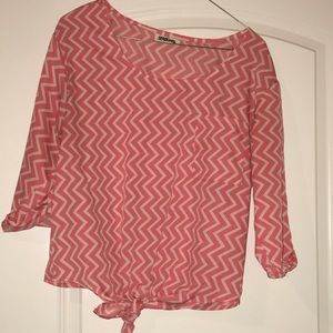 Pink and white chevron shirt